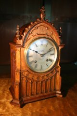 19世紀後期 イギリス ゴシック オーク材 置時計