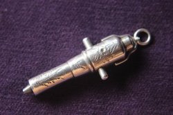 画像1: バーチ特許　銀被せ　大砲型　巻き鍵