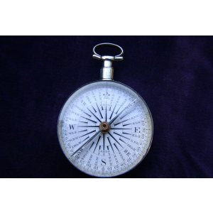 画像: 1836年 イギリス ジョージアン 大型 銀無垢 コンパス Georgian Silver Compass