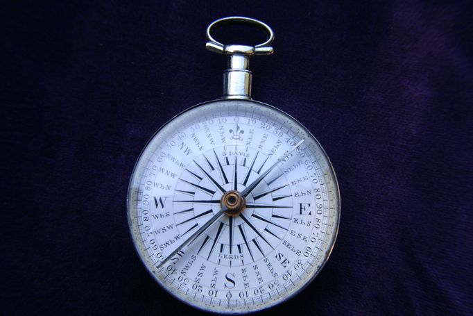 1836年 イギリス アンティーク 銀無垢 コンパス Georgian Silver Compass