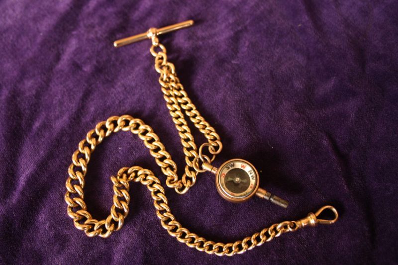 1894年 18金無垢 シングルアルバートチェーン 懐中時計 鎖